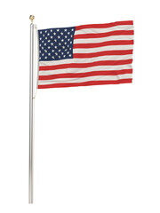 American flag isolated on transparent background. 3D illustration