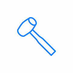 rubber mallet icon sign vector