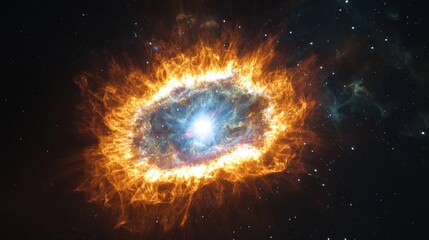 Fototapeta premium Stunning celestial display of a star's death in vibrant colors captured in deep space
