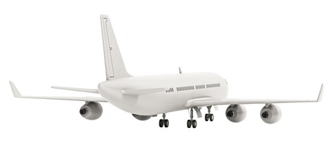 Airplane isolated on transparent background. 3D illustration