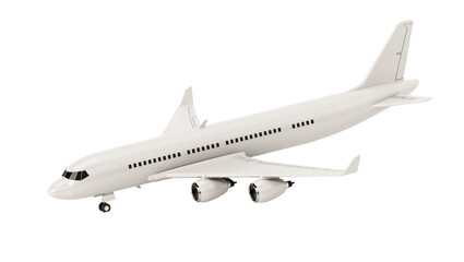 Airplane isolated on transparent background. 3D illustration