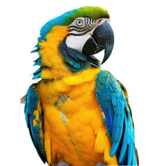 Fototapeta premium and keyword list based on the image, adhering to your specifications.. Bird Profile Parrot Perching, Isolated on Black Background, Side View