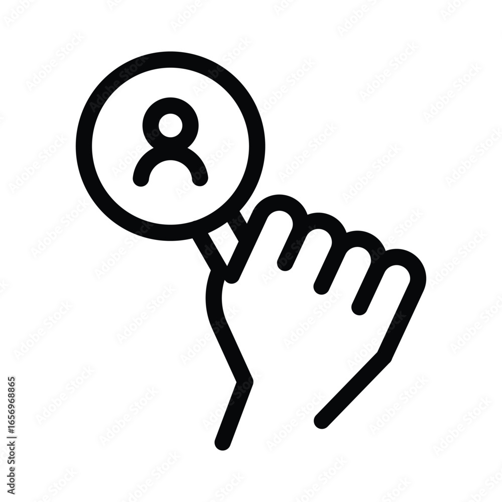 Poster head hunting outline icon vector design good for web or mobile app