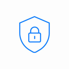 shield with a lock protected access icon sign vector