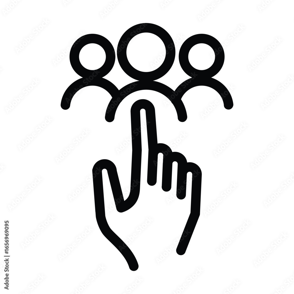 Poster head hunting outline icon vector design good for web or mobile app