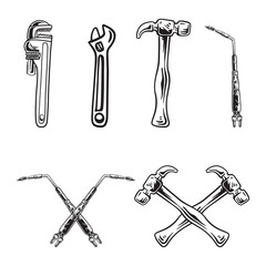 construction tools vector set 
