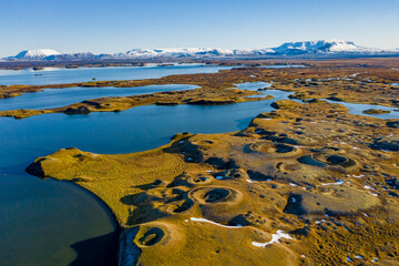 Pseudo-Craters at Lake M&yacute;vatn, Iceland