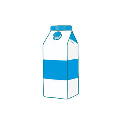 Photo of milk carton isolated on transparent background