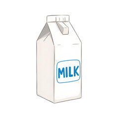 Photo of milk carton isolated on transparent background