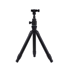 Photo of black tripod isolated on transparent background