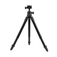 Photo of black tripod isolated on transparent background