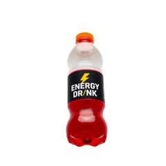 Photo of energy drink bottle isolated on transparent background