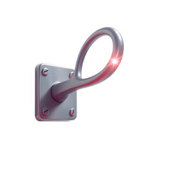 Photo of metal hook isolated on transparent background