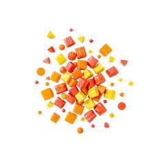 Photo of colorful candy pieces isolated on transparent background