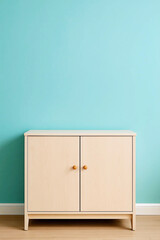 Vintage cream colored cabinet against a light blue wall isolated on white background isolated on transparent background silhouette