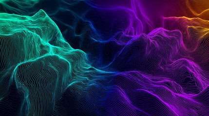 Abstract Topographic Data Flow with Futuristic Neural Streams – Artistic Digital Wallpaper