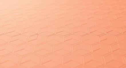 Peach Geometric Hexagon Pattern: Modern Abstract Background with Subtle Depth and Perspective