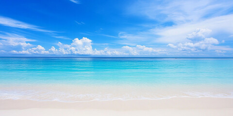 Fototapeta premium Enjoying tranquil moments at a beautiful white sand beach Generative AI