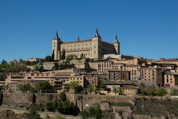Fototapeta premium Alcázar of Toledo, in Spain. Stone fortification located in the highest part of the city.