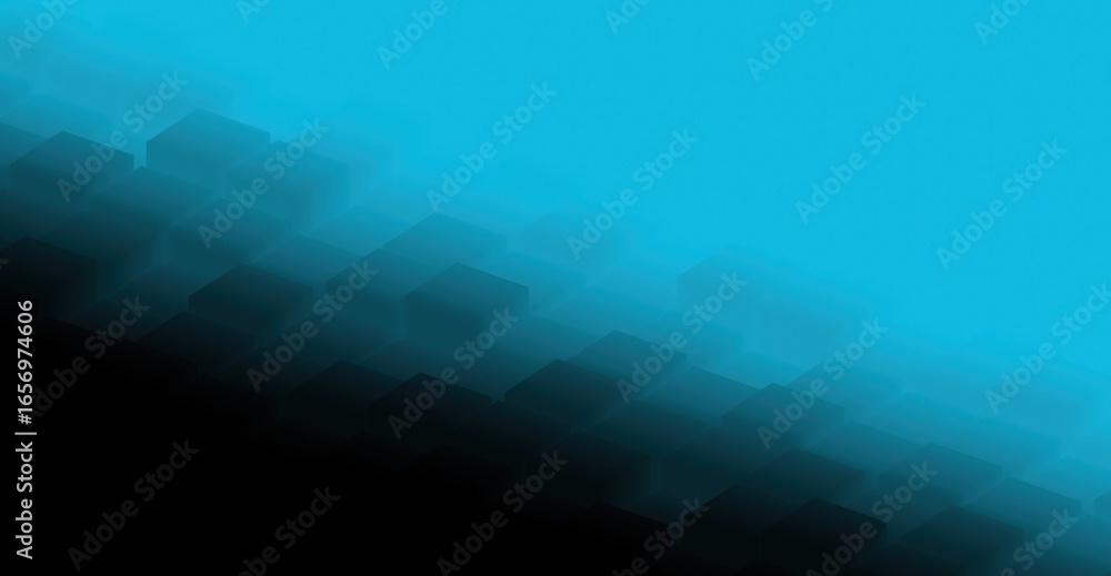 Poster abstract geometric design, with blue and black gradient shapes forming a visually appealing pattern.