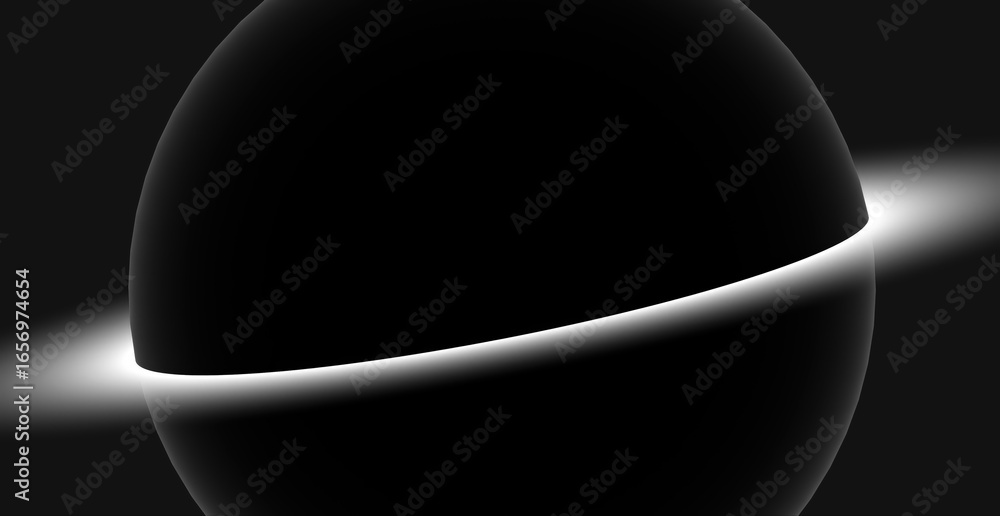 Poster an artistic, abstract image of a planet with a ring. the dark tones and contrasting light create a d