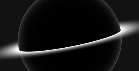 An artistic, abstract image of a planet with a ring. The dark tones and contrasting light create a dramatic effect, drawing the viewer into the beauty of space. 