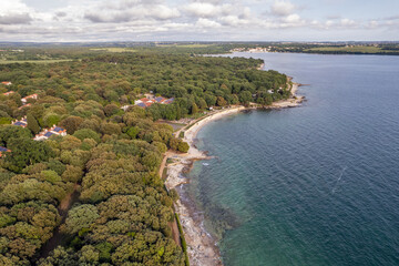 Aerial drone view of resort Lanterna peninsula. Istria, Croatia.