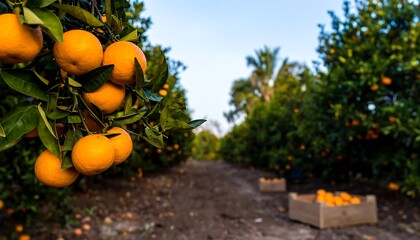 Orange orchard view