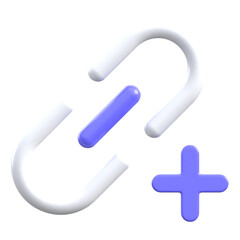 3D render of link add connection variant icon isolated