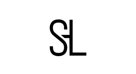 Elegant black SL monogram logo featuring a stylized S interconnected with a sharp angular L.