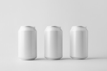 White small beer or soda aluminum can mockup.