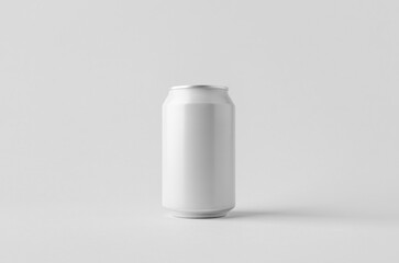 White small beer or soda aluminum can mockup.
