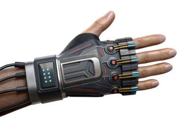 Futuristic Robotic Glove PNG Cybernetic Hand Prosthetic Arm Technology