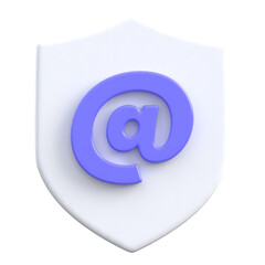 3D render of email shield secure mail icon isolated