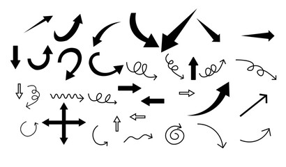 Handdrawn Arrow Icon Set Vector Collection for Design Navigation and Directional Graphics