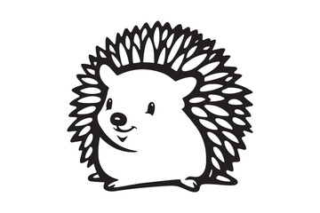Cute cartoon hedgehog illustration with spiky back