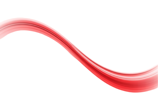 A red wavy line on a White background creating an abstract design with light and shadow effects artfully done on transparent background
