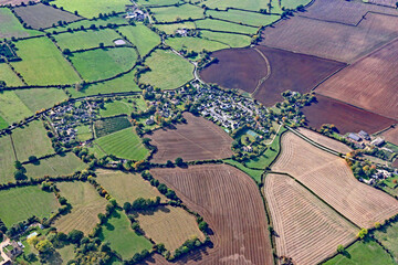 Aerial view of the fields in Wiltshire	