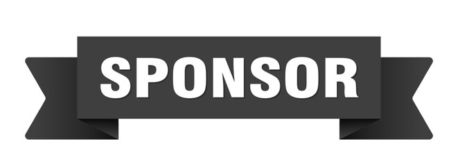 sponsor ribbon isolated on transparent background. sponsor ribbon
