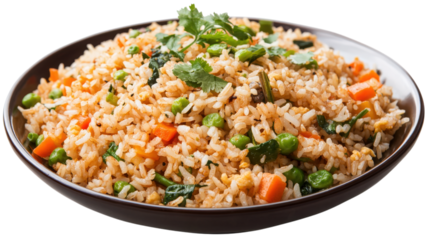 Fried Rice Bowl isolated on a Transparent Background