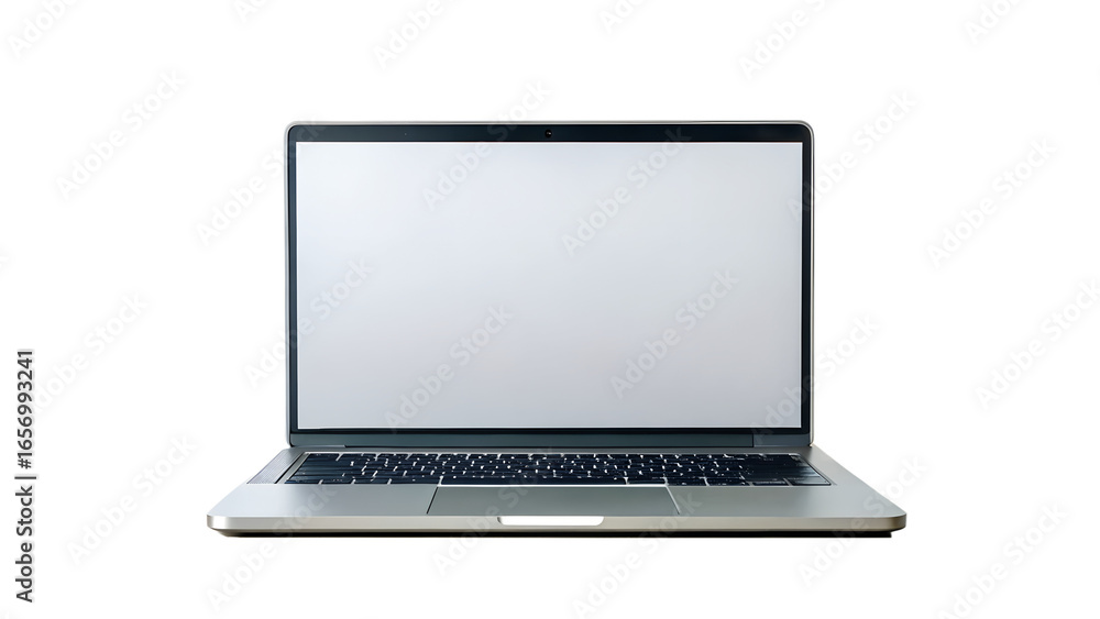 Aufkleber modern laptop with blank screen isolated on transparent background for mockup and presentation use