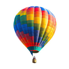 Naklejka premium Vibrant hot air balloon against black background