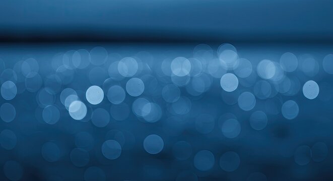 Serene Blue Bokeh: Abstract Water Reflections, Soft Light, Tranquil Mood - Powered by Adobe