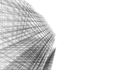 Abstract architecture vector 3d rendering