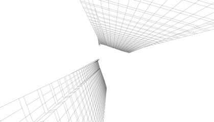 Abstract architecture vector 3d rendering