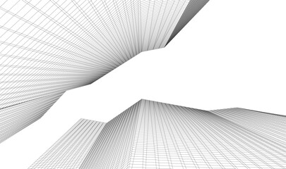 Abstract architecture vector 3d rendering