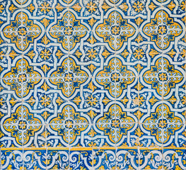 Traditional Portuguese tiles or azulejos. Perfect vintage background.