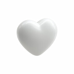 Obraz premium White cartoon heart isolated on white background