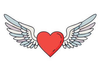 A vibrant graphic featuring a red heart with wings soaring upwards, symbolizing 'Fearless Spirit'. Clean, modern design with a bright, uplifting feel.