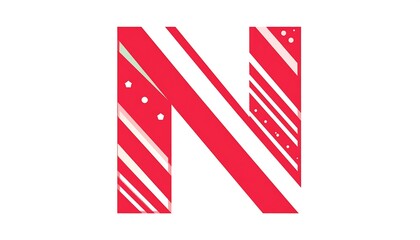 A stylized letter N design with candy cane stripes.